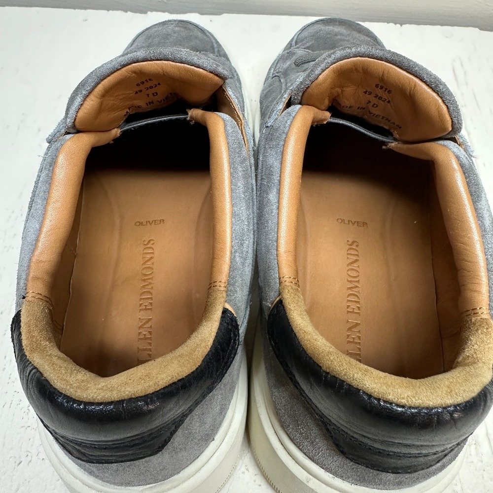 Allen Edmonds Oliver Men's Slip On Stretch Lace Grey Suede Sneakers 7 D‎ - Picture 6 of 11